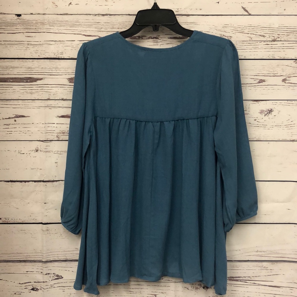 RETHM cornflower “denim” blue peasant top - Picture 4 of 5
